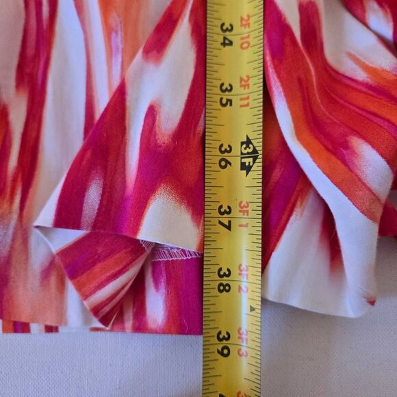 Calvin Klein Womens Abstract Sleeveless Belted Fit & Flare Dress Multicolor Sz 4 - Picture 10 of 11